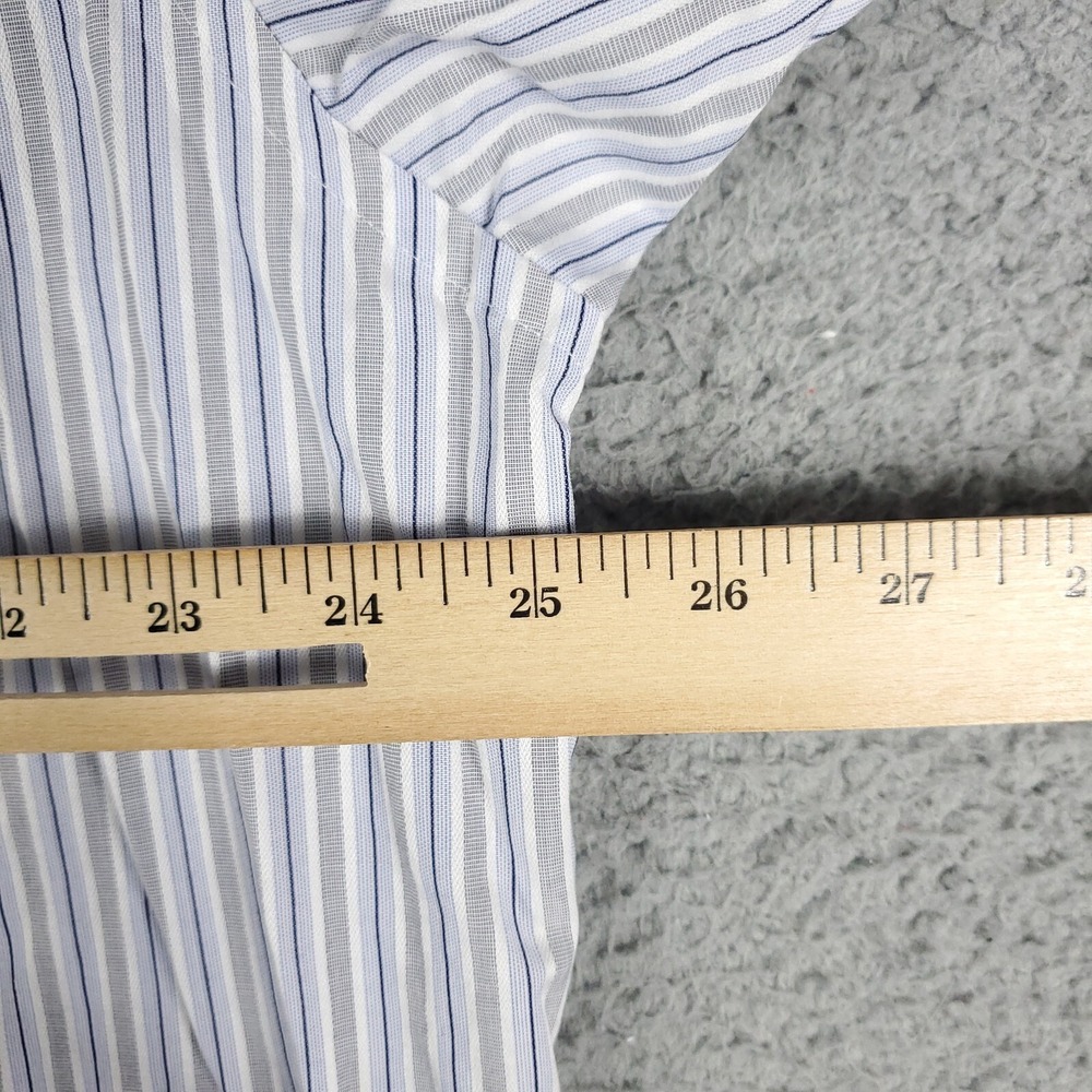 Jhane Barnes Blue Gray Stripe Slim Fit Mens Long Sleeve Button Up Shirt Size 2XL - Picture 5 of 6